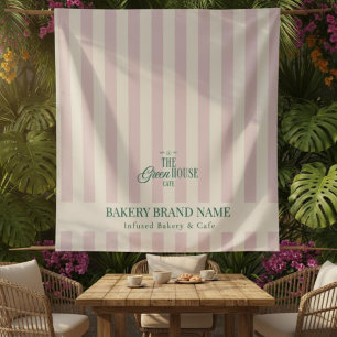Tenture Tapis de table avec logo de boulangerie à rayures