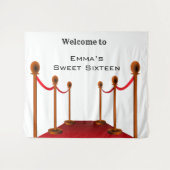 Tenture Tapis Rouge Blanc Hollywood Sweet 16e Anniversaire (Devant (Horizontal))