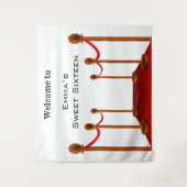 Tenture Tapis Rouge Blanc Hollywood Sweet 16e Anniversaire (Devant)