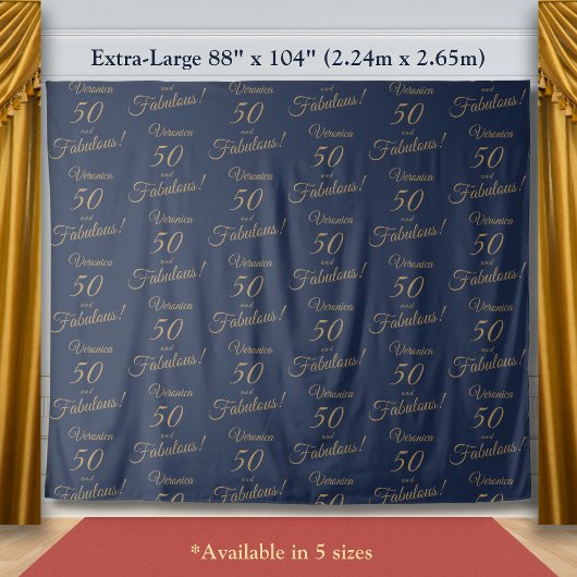 Tenture Tapis Rouge & Répéter Or Marine 50 Anniversaire Fa