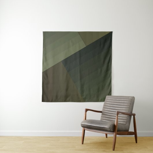 Tenture Tapisserie, Patchwork, combiné, olive, vert, bande (En situation (horizontale))