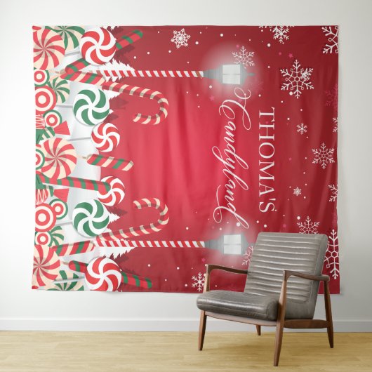 Tenture Tapiz Candyland holidays christmas banner backdrop (En situation (horizontale))