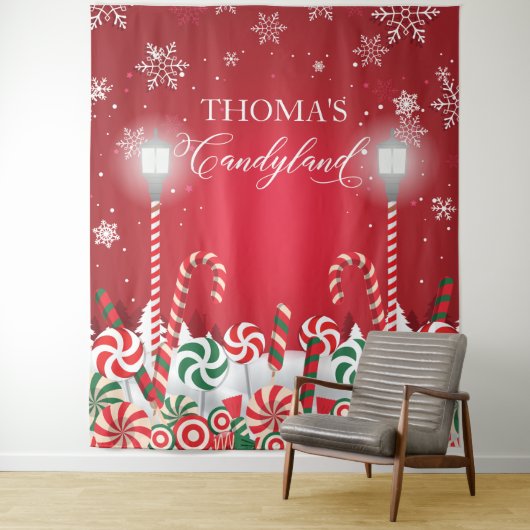 Tenture Tapiz Candyland holidays christmas banner backdrop (En situation)