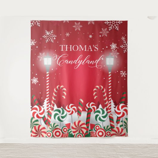 Tenture Tapiz Candyland holidays christmas banner backdrop (Devant)