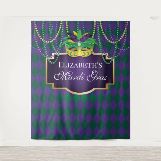 Tenture Tapiz Carnival Mardi Gras Backdrop banner party (Devant)