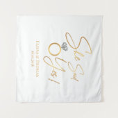 Tenture Tapiz Elle a dit Oui ! Fiancés mariage Fond banniè (Devant (Horizontal))