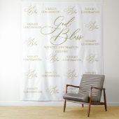 Tenture Tapiz God Bless Elegant gold photobooth backdrop (En situation)