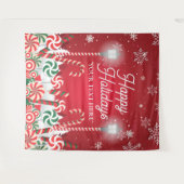 Tenture Tapiz Happy Holidays christmas banner backdrop  (Devant (Horizontal))
