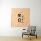 Tenture Tapiz Hey Boo! Halloween Backdrop party banner  (En situation (horizontale))