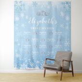 Tenture Tapiz Princess Winter Sweet 16 photobooth Backdrop (En situation)