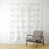 Tenture Tapiz Step and repeat backdrop wedding elegant mon (En situation)