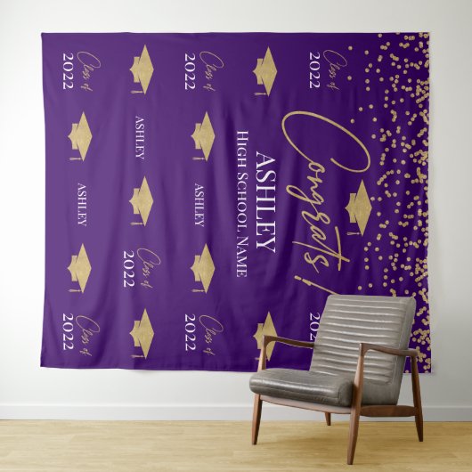 Tenture Tapiz Step and repeat Graduation Backdrop banner (En situation (horizontale))