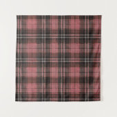 Tenture Tartan à carreaux rose rustique (Devant (Horizontal))
