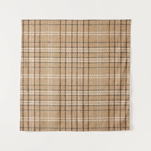 Tenture Tartan Beige : Tissu Plaid Classique. (Devant)