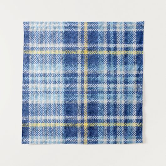 Tenture Tartan bleu et jaune ou arrière - plan plaid pour  (Devant)