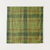 Tenture Tartan de Noël rouge et vert. (Devant (Horizontal))