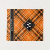 Tenture Tartan orange d'Halloween (Devant (Horizontal))