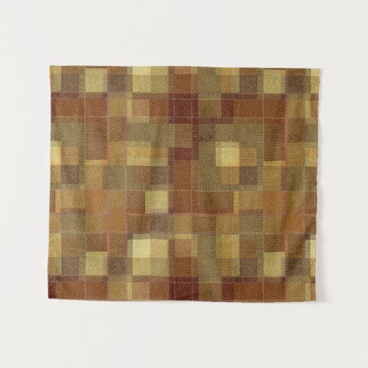 Tenture Tartan plaid marron monochrome texturé. (Devant (Horizontal))