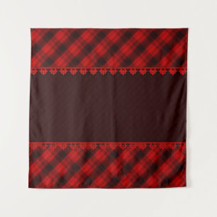 Tenture tartan rouge brun Abstrait sans soudure à damiers