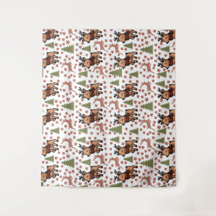 Tenture Tasse fleurie mignonne au renne