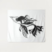 Tenture Tatouage à la sirène Tatoue Tirage d'encre ombrée (Devant (Horizontal))