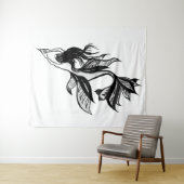 Tenture Tatouage à la sirène Tatoue Tirage d'encre ombrée (En situation (horizontale))