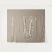 Tenture Taupe Simple Élégant Script Mariage fond (Devant (Horizontal))