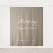 Tenture Taupe Simple Élégant Script Mariage fond (Devant)