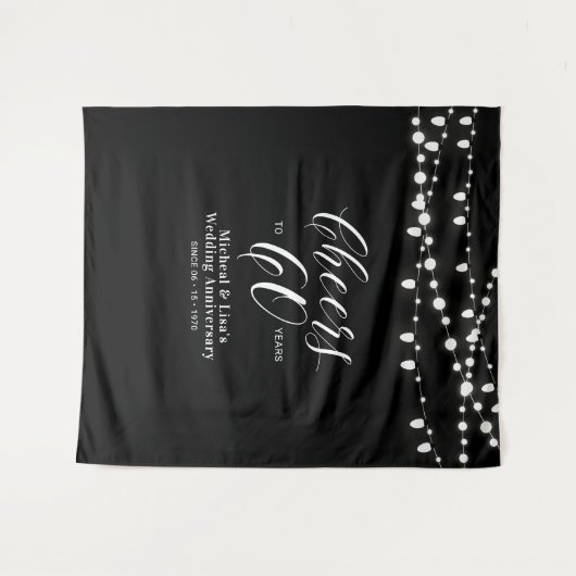 Tenture Tchin-tchin pour 60 ans - 60e anniversaire de mari (Devant (Horizontal))