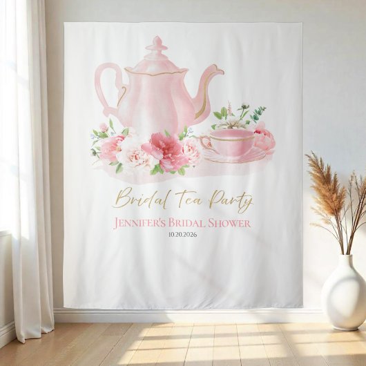 Tenture Tea Party | Dorsales de Fête des mariées rose