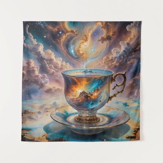 Tenture Teacup Galaxy avec reflet de la figure éthérique (Devant)