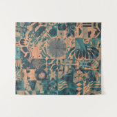 Tenture Teal Orange abstract (Devant (Horizontal))