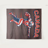 Tenture Team Canada Football Dynamic Patriotic Athlete Art (Devant (Horizontal))
