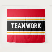 Tenture TEAMWORK Fun Bright Red Black White Racing Stripes (Devant (Horizontal))