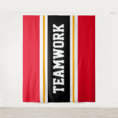 Tenture TEAMWORK Fun Bright Red Black White Racing Stripes (Devant)
