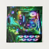 Tenture Tech Jungle : La nature rencontre Neon dans le mon (Devant (Horizontal))