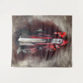 Tenture Técherie | Sorcière rouge aux ombres gothiques du (Devant (Horizontal))