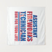 Tenture Technicien adjoint de feux d'artifice drôle 4 juil (Devant (Horizontal))