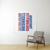 Tenture Technicien adjoint de feux d'artifice drôle 4 juil (En situation (horizontale))