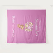 Tenture Teddy Bear Adventure Baby shower de ballons roses (Devant (Horizontal))