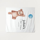 Tenture Teddy Bear Boy Premier anniversaire (Devant (Horizontal))