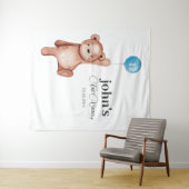 Tenture Teddy Bear Boy Premier anniversaire (En situation (horizontale))