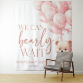 Tenture Teddy Bear Pink Nous Pouvons Bearly Wait Baby show (En situation)