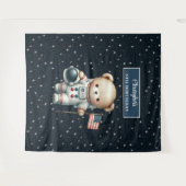 Tenture Teddy Bear sur mesure Astronaut Anniversaire (Devant (Horizontal))
