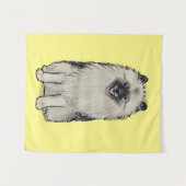 Tenture Teegan the Keeshond mignon chien de dessin animé (Devant (Horizontal))