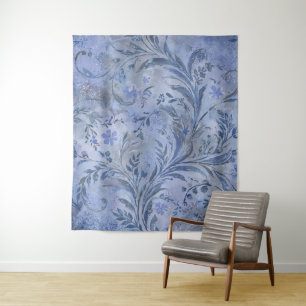 Tenture Teintes rêveuses bleu fumé picturales