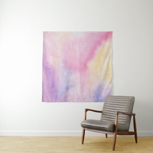 Tenture Teinture colorée bleu rose (En situation (horizontale))