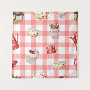 Tenture Teintures d'aquarelle : Cupcakes Motif sans soudur