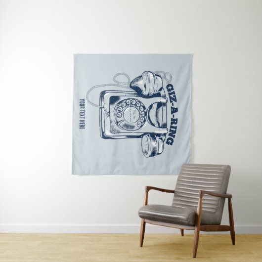 Tenture Téléphone rotatif Bleu (En situation (horizontale))