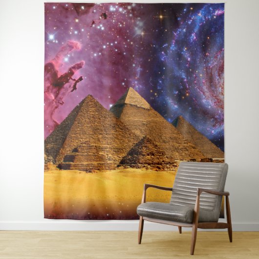 Tenture tempête cosmique au-dessus de l'égypte (En situation)